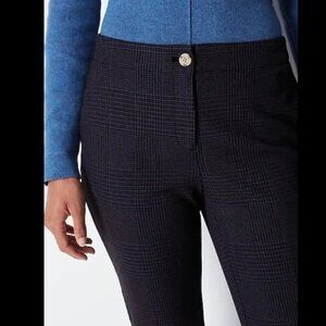 NWT J Jill 20 black multi plaid brushed bi stretch pants